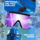 Swim Goggles, Frameless Wide View Swimming Goggles, Anti-Fog Anti-UV No Leaking Pool Goggles for Men Women Adult