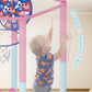 BLUERISE Trampoline 55IN 6FT Toddler Trampoline for Kids Indoor Outdoor Play for Kids Trampoline Basketball Hoop Attachment with Enclosure Net Easy to Assemble Outdoor Indoor Trampoline