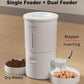 Automatic Dual Cats Feeder for 2 Cats,6 Meals/Day,12 Portions/Meal,Dual Power Auto Pet Feeder Dry Food Dispenser,Flexible Schedule Timer 10S Voice Record (White, ABS Dual Bowls)