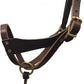 Leather Figure 8 Foal Halter | Newborn, Foal, Mini Pony Halter | Brown with Removable Grab Strap and Two Size Crowns