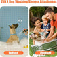 Dog Washing Hose Attachment for Pet Bathing with Black Shower Diverter, Pup Dog Wash Hose Nozzle Shampoo Sprayer for Indoor Outdoor Pet Shower, Dog Shower Attachment with Dog Brush