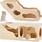 2 Pcs Hamster Houses and Hideouts Hamster Tunnel Set Wood House for Hamster with Climbing Ladder Exploring Tunnel Multi Chamber Maze for Small Animals Pets Gerbils Hedgehogs Rats Mice