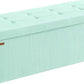 SONGMICS MAZIE Collection - Storage Ottoman Bench, Foldable Foot Rest, 15 x 43 x 15 Inches, End of Bed Bench, Storage Chest, Load 660 lb, Living Room, Bedroom, Entryway, Moonlight Green ULSF604C01