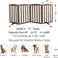 ZJSF Foldable Freestanding Indoor Dog Gate for House Wood Long Pet Gates Dog Fence for Stairs Puppy Gates for Hallways, Puppy Gate,Support Feet Included, Brown, 32 "Height-4 Panels