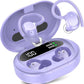 Wireless Earbuds, 2023 New Ultralight Sport Bluetooth 5.3 Headphones In Ear with LED Display, Built-in Mic Earphones, IPX7 Waterproof Wireless Headphones with Earhooks for Gym Workout (Purple)