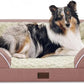 Orthopedic Dog Beds, Waterproof Memory Foam Large Sized Dog Bed with Sides, Non-Slip Bottom and Egg-Crate Foam Big Dogs Beds with Removable Washable Cover(Large,Pink)