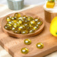 FUTUREPLUSX 1LB Yellow Glass Marbles, Flat Marbles Glass Beads Vase Fillers Decorative Rocks Gold Gemstones for Centerpieces Aquarium Table Scatter Home Decor