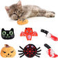 LOMIMOS 6Pcs Halloween Catnip Toys,Cat Toys Chew Bite Plush Toy with Crinkle Paper Kitten Pumpkin Spider Bat Knife for Indoor Interactive Play & Exercise