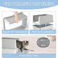 LIHONG Stainless Steel Cat Litter Box, XL Metal with Lid, Cat Litter Pan for Large Cats, Non-Sticky Large Kitty Litter Box, Anti-Leakage, 23.5" X 15.5" X 14" XXL