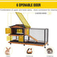 AIVITUVIN Rabbit Hutch Indoor with Metal Frame Rabbit Cage with Pull Out Tray No Leakage Bunny Cage with Wheel Guinea Pig Cage