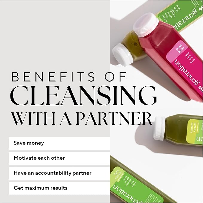 Raw Generation Cleanse for 2 – Two 5-Day Protein Cleanses for You & A Partner | High Protein Juice Cleanse with Dairy and Soy-Free Protein Smoothies | Quick Results While Energizing Your Workouts