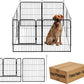 Dog Playpen,24 32 40 48 in(H) Pet Fence Outdoor for Rv Camping,Garden Fence Medium Animal Barrie for Yard,11Ft(L)-56Ft(L) Black Metal Temporary Fencing