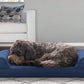 Furhaven Cooling Gel Dog Bed for Medium/Small Dogs w/ Removable Bolsters & Washable Cover, For Dogs Up to 35 lbs - Quilted Sofa - Navy (Blue), Medium