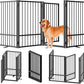 Full Metal Freestanding Dog Gate with Door, 36''Height Foldable Pet Dog Fence for Indoor & Outdoor, 4 Panels Extra Wide Free Standing TallDog Gates for Doorways,House,Stairs,Porch,Deck,Yard