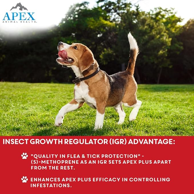Apex Plus Flea and Tick Prevention for X-Large Dogs (89-132 lbs) | 6-Month Supply | Waterproof, 24-Hour Activation, 30-Day Protection