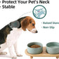 Ceramic Elevated Dog Bowls, Food and Water Bowls for Dogs, Puppy, Raised Dog Dish, Pet Feeder(6inch, 2 x Light Green + Stand)