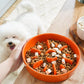 LE TAUCI Dog Bowls Slow Feeder Ceramic, 1.5 Cups Slow Feeding Dog Bowl Small Medium Breed, Puppy Bowl for Fast Eaters, Sun Orange