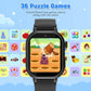 Kids Waterproof Smart Watch Boys Gift Age 3-12 with 39 Game HD Touch Screen Music Player Video Camera Pedometer Alarm Clock Birthday Gift for 6 7 8 9 Year Olds Black