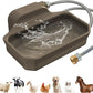135OZ Automatic Water Dispenser for Dogs Patented Automatic Dog Water Bowl Fit 3/4'' GHT Male Faucet Outdoor Large Dog Water Bowl Include Water Hose Copper Connector Large Drinking Area Brown