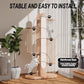 Modern Cat Tree Tower for Indoor Cats, 67" Tall Solid Wooden Cat Tower with Scratching Posts, 6 Level Natural Luxury Cat House with Big Bed, Washable Cushions Cat Furniture for Large Cats White