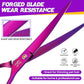 JASON Curved Shears for Dogs - 7.5" Pet Grooming Scissors with Ergonomic Handle Japanese Stainless Steel Trimming Scissor for Dogs, Cats and Other Pets, Sharp (Up-Curved, Purple)