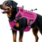 Heavy-Duty Tactical Dog Harness for Large Dogs, No Pull Adjustable Reflective Pet Vest with Molle System, K9 Military-Grade Control for Service Training, Outdoor & 10+ Breeds, Pink, XX-Large