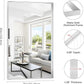 Silver Bathroom Mirror, 36x60 Inch Rectangular Deep Frame Mirror, Large Wall Mounted Bathroom Vanity Mirror Over Sink for Bedroom,Restroom, Living Room, Hangs Vertically or Horizontally