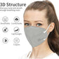 LEMENT 50PCS KN95 Face Mask 5 Layer Cup Dust Safety Masks Breathable Elastic Ear Loops Grey Masks