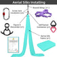 PRIOR FITNESS Aerial Silks Kit Colorful 9/15/20 Yards 40D Nylon Fabric Hammock Set With Hardware & Guide for All Levels Of Aerial Yoga Practice and Acrobatic Flying For Adults Aerial silk