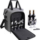 ALLCAMP 6 Bottle Wine Gift Bag - Insulated Tote Cooler, Adjustable Strap, Includes 6 Wine Glasses, Napkins & Corkscrew, Portable Travel Gifting(Gray)