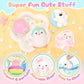 Squishy Fidget Toys 4Pcs, Cute Penguin Bunny Pool Dog Squeeze Sensory Toys for Kids Stress Relief Gifts Treasure Box Toys for Classroom Birthday Party Favors Easter Stocking Stuffers for Teens