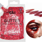 Hair Glitter Gel – Body Glitter for Kids and Women – Iridescent Holograph Cosmetic-Grade Gel w/Moon & Stars for Hair, Body & Face, Applies Smoothly w/o Glue & Washes Off Easily, 3 Oz - Red 2Pack