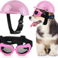 Frienda Dog Helmet and Goggles, UV Protection Doggy Sunglasses and 4 Inch Padded Puppy Motorcycle Helmet Adorable Dog Goggles with Adjustable Belt for Small Dogs Puppy Riding(Pink,S)