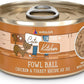 Weruva Cats in The Kitchen, Fowl Ball with Chicken & Turkey Au Jus Cat Food, 3.2oz Can (Pack of 24)