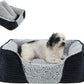 Miguel Washable Dog Bed with Removable Cushion for Medium Small Dogs, Easy to Wash Pet Sofa Bed with Side, Rectangle Bolster Cat Bed Calming Cuddle Puppy Bed with Anti-Slip Bottom, Black 25 Inch