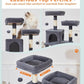 Taoqimiao Cat Tree, 68-Inch Cat Tree Cat Tower for Indoor Cats, Plush Multi-Level Cat Condo with 6 Scratching Posts, 2 Perches, 2 Caves,Hammock, 3 Pompoms,MS020SG Smoky Gray