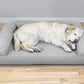 Furhaven Cooling Gel Dog Bed for Large Dogs w/ Removable Bolsters & Washable Cover, For Dogs Up to 95 lbs - Quilted Sofa - Silver Gray, Jumbo/XL