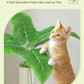 Small Cat Tree, 28" Cat Tower with Sisal Scratching Posts and Coconut Leaves for Indoor Small Cats, Large Hammock and Dangling Ball for Kittens, Green
