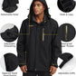 MAGCOMSEN Men's Hooded Windproof Water Resistant Rain Jacket Windbreaker 5 Pockets for Hiking,Fishing,Travel