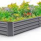 Land Guard 12×4×1ft Galvanized Raised Garden Bed Kit for Vegetables, Galvanized Super Large Metal Planter Raised Garden Boxes Outdoor(359 Gallon Capacity（Grey）…