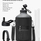 128 oz Insulated Water Bottle,One Gallon Water Flask Stainless Steel Vacuum, Cold for 48 Hrs,BPA-Free & Leakproof -with Paracord Handle, Strap,Straw Spout Lids,Large Jug for Gym,Grey