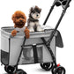 Pet Stroller Cat Dog Stroller Travel Folding Pet Carriers（Gray）
