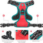 PHOEPET 2019 Upgraded No Pull Dog Harness, Reflective Adjustable Vest, with a Training Handle + 2 Metal Leash Hooks+ 3 Snap Buckles +4 Slide Buckles(S, Red)