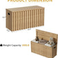 UEV Storage Bench Set of 2, 39.4" Wood Box, Storage Trunk with 2 Safety Hinges, Ottoman Storage Chest Set of 2, Fluted Storage Bench for Bedroom, Shoe Bench for Bedroom, Living Room (Natural Wood)