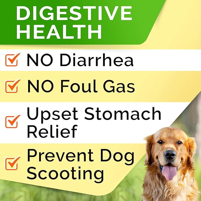 StrellaLab Dog Probiotics Treats for Picky Eaters (180ct) - Digestive Enzymes + Prebiotics - Chewable Fiber Supplement - Allergy, Diarrhea, Gas, Constipation, Upset Stomach Relief - Improve Digestion