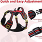PUPTECK No Pull Dog Harness Medium Sized, Adjustable Reflective Dog Harness with Handle Easy Control, Comfortable Soft Padded Pet Vest Harness for Medium Dogs, Red M