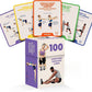 100 Stretching Exercise Flash Cards – Physical Therapy Stretches for Common Conditions (Plantar Fasciitis, Achilles Tendonitis, Sciatica, Back & Hip Pain) – Yoga, Pilates & Everyday Mobility