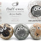 Fluff Ewes Wool Dryer Balls 3 Pack Premium New Zealand Wool Laundry Balls for Dryer, No Static Dryer Balls Laundry Reusable Cute - XL Wool Dryer Balls Cute, Baby Dryer Balls for Dryers - Lights