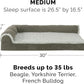 Furhaven Cooling Gel Dog Bed for Medium/Small Dogs w/ Removable Bolsters & Washable Cover, For Dogs Up to 35 lbs - Two-Tone Plush Faux Fur & Suede L Shaped Chaise - Dark Sage, Medium
