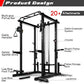 RitFit Power Cage with Optional LAT PullDown/Cable Crossover, 1000LB Squat Rack for Home & Garage Gym, with Weight Storage Rack and More Training Attachments, ASTM-Certified
